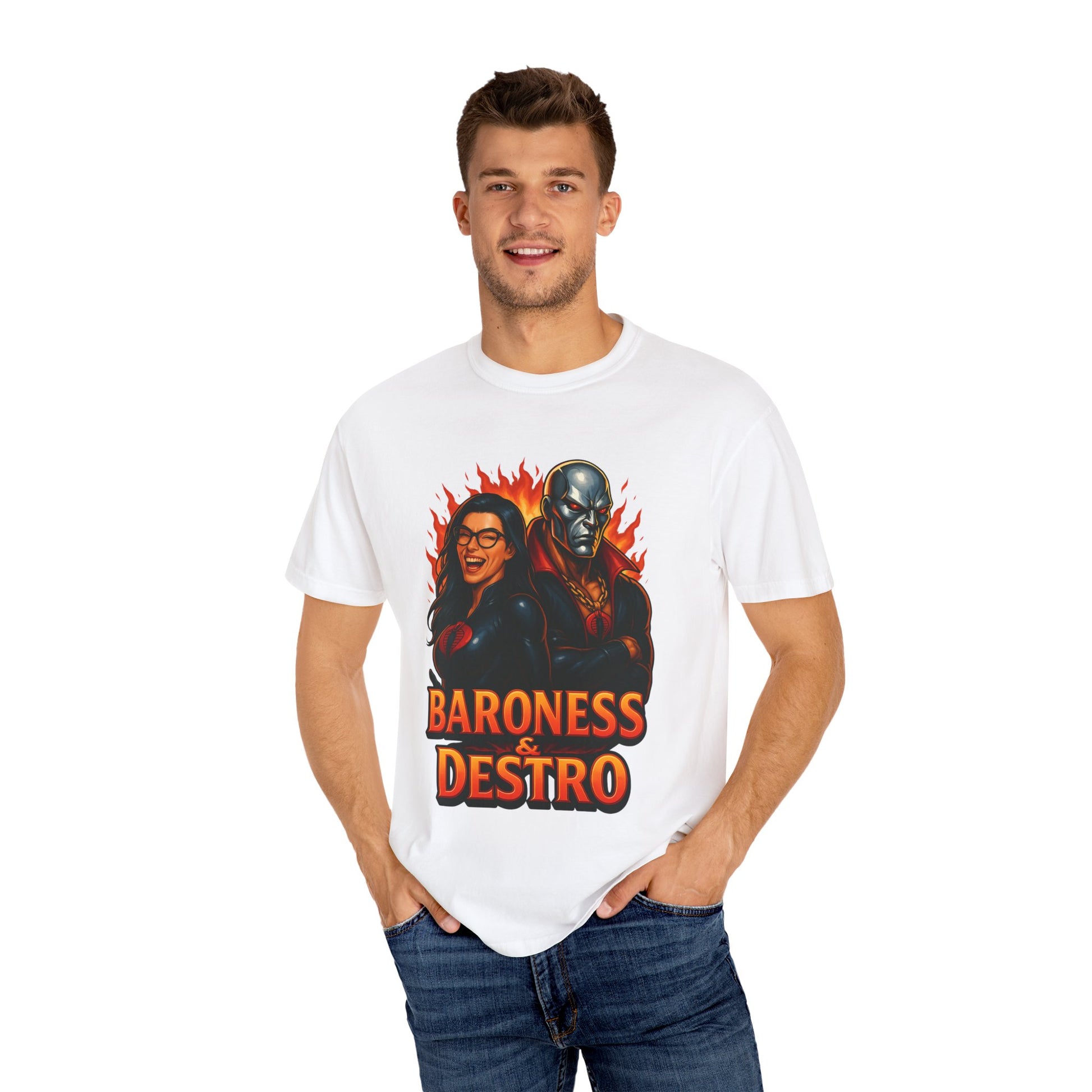 Baroness & Destro Graphic Tee - Unisex Classic T-shirt, Vintage Style, Gift for Fans, Comic, Casual Wear, Collectible Merchandise