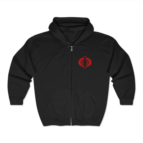 "Premium" Cobra Emblem Unisex Hoodie Full Zip - Street Style Gift for Fans