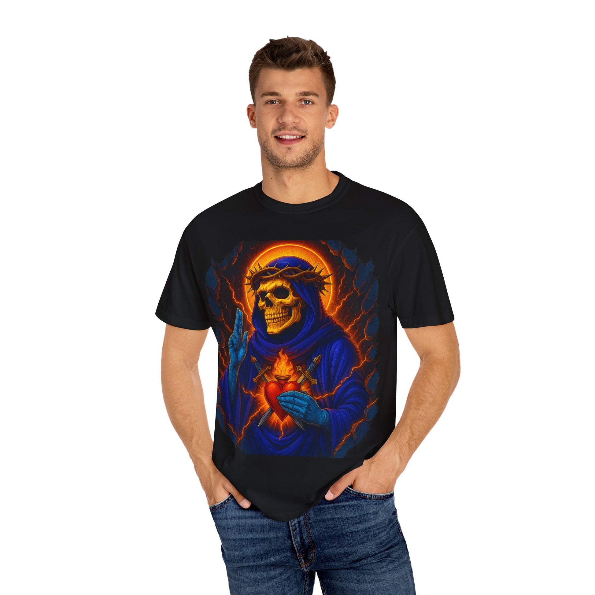 "Skeletor Jesus" Unisex T-Shirt - Dark Art Tee, Halloween Gift, Alternative Fashion, Vintage Vibe, Gothic Style