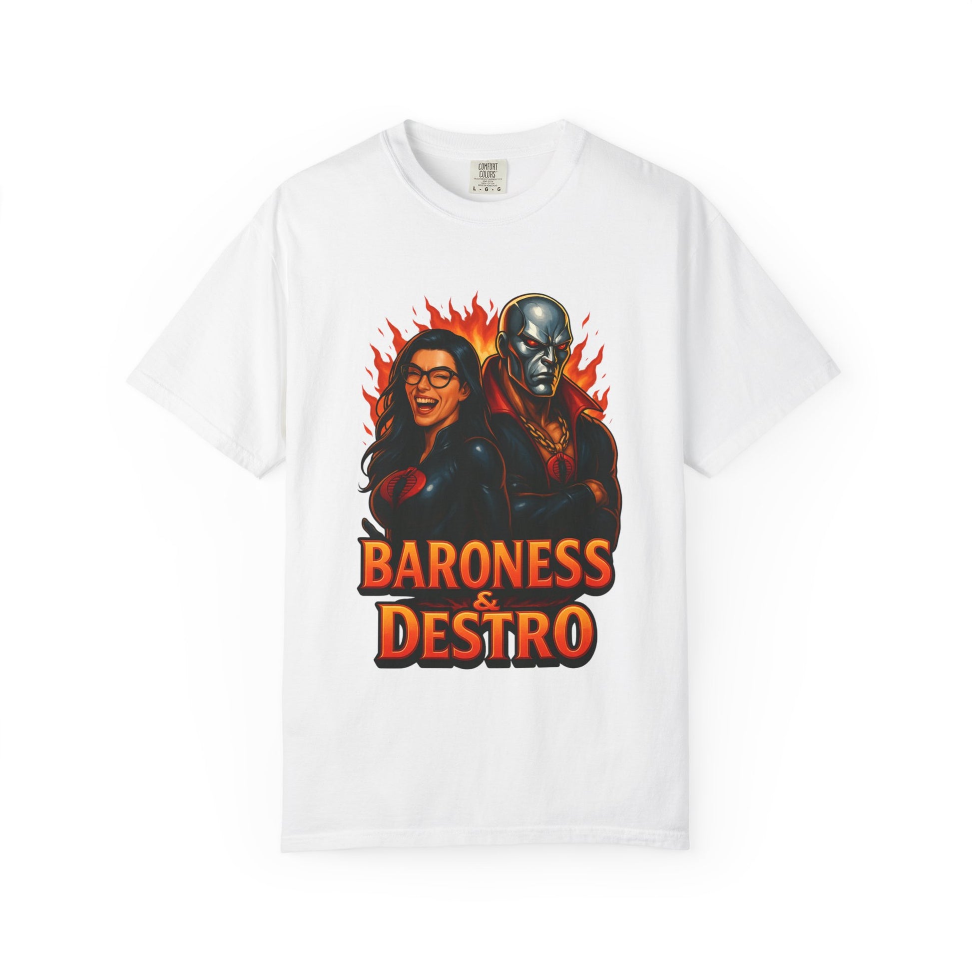 Baroness & Destro Graphic Tee - Unisex Classic T-shirt, Vintage Style, Gift for Fans, Comic, Casual Wear, Collectible Merchandise