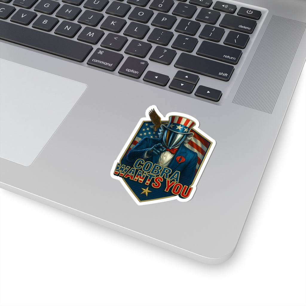 Patriotic Kiss-Cut Stickers - Cobra Wants You, Military Decor, Laptop Stickers, Gift for Veterans, 4th of July Decoration