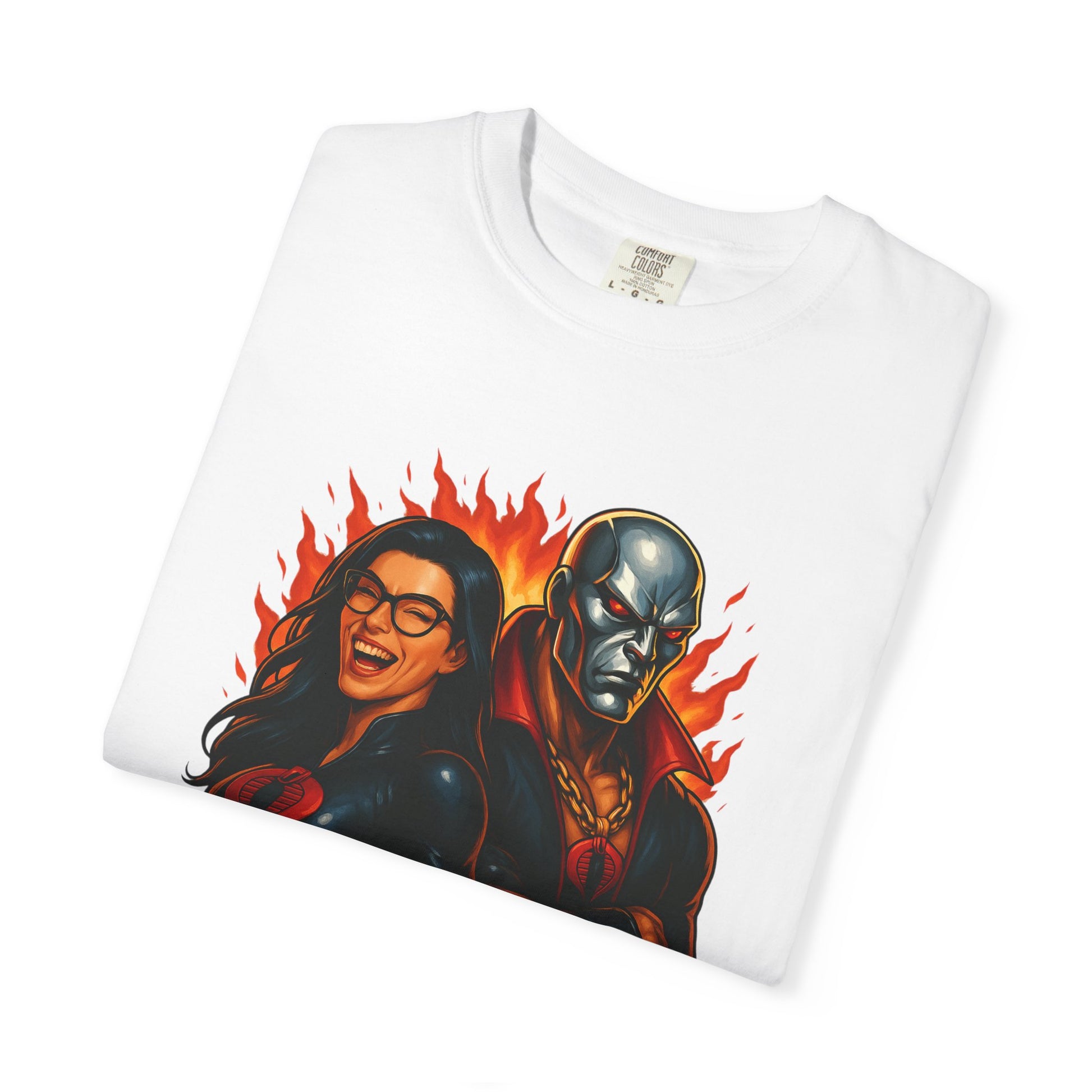 Baroness & Destro Graphic Tee - Unisex Classic T-shirt, Vintage Style, Gift for Fans, Comic, Casual Wear, Collectible Merchandise
